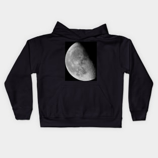 Waning gibbous Moon on black sky Kids Hoodie